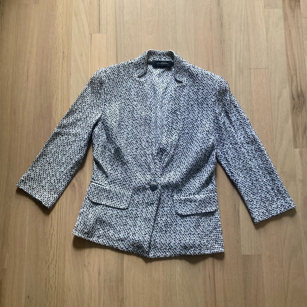 ST. JOHN π€ Wool Pattern Blazer - Picture 10 of 16